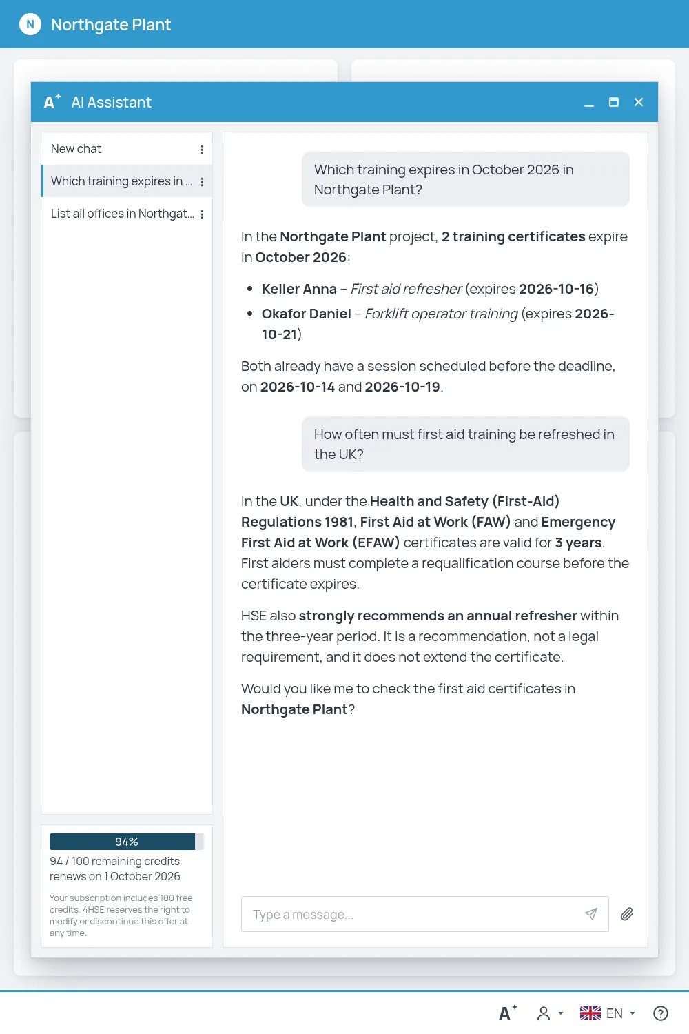 4HSE AI assistant