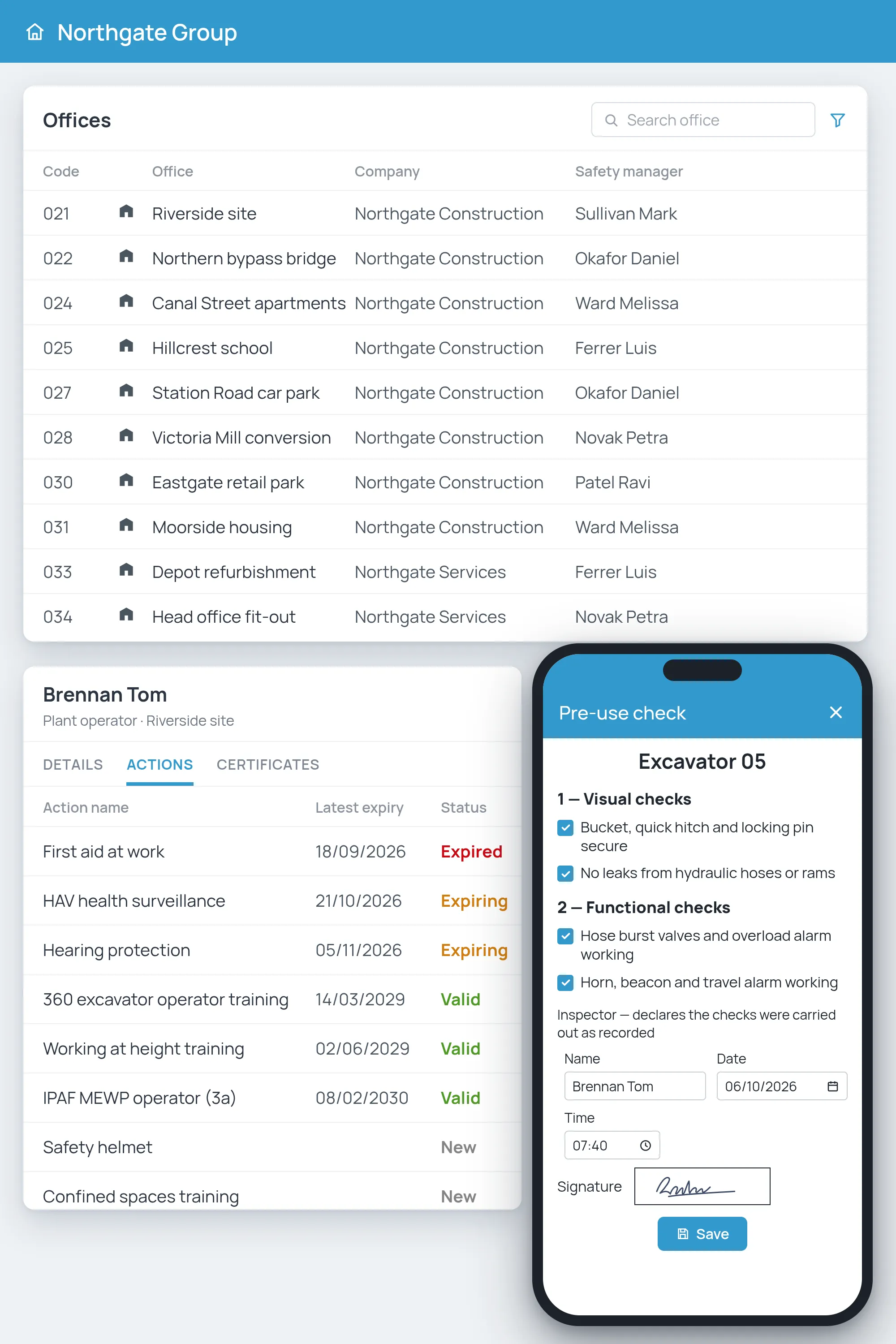 Multi-site organization managed in 4HSE under a single contract